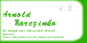 arnold marczinko business card